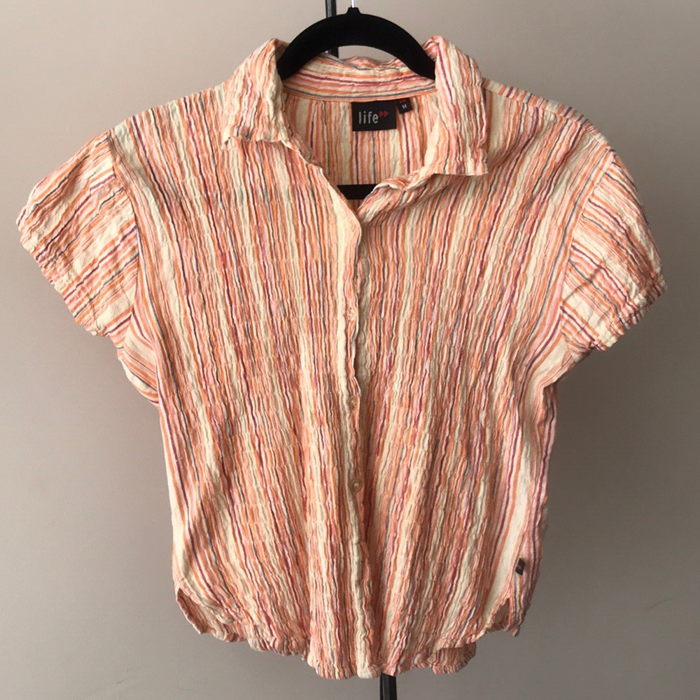 Vintage life orange collared short-sleeve top